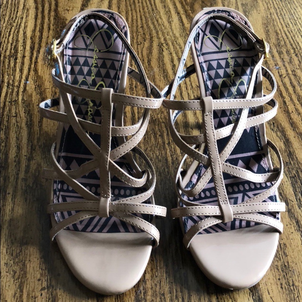 Jessica Simpson Nude Strappy Heels